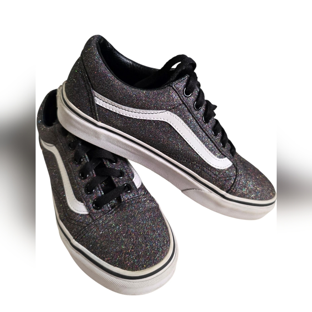 Vans Glitter Sneakers with White Stripe, Unisex